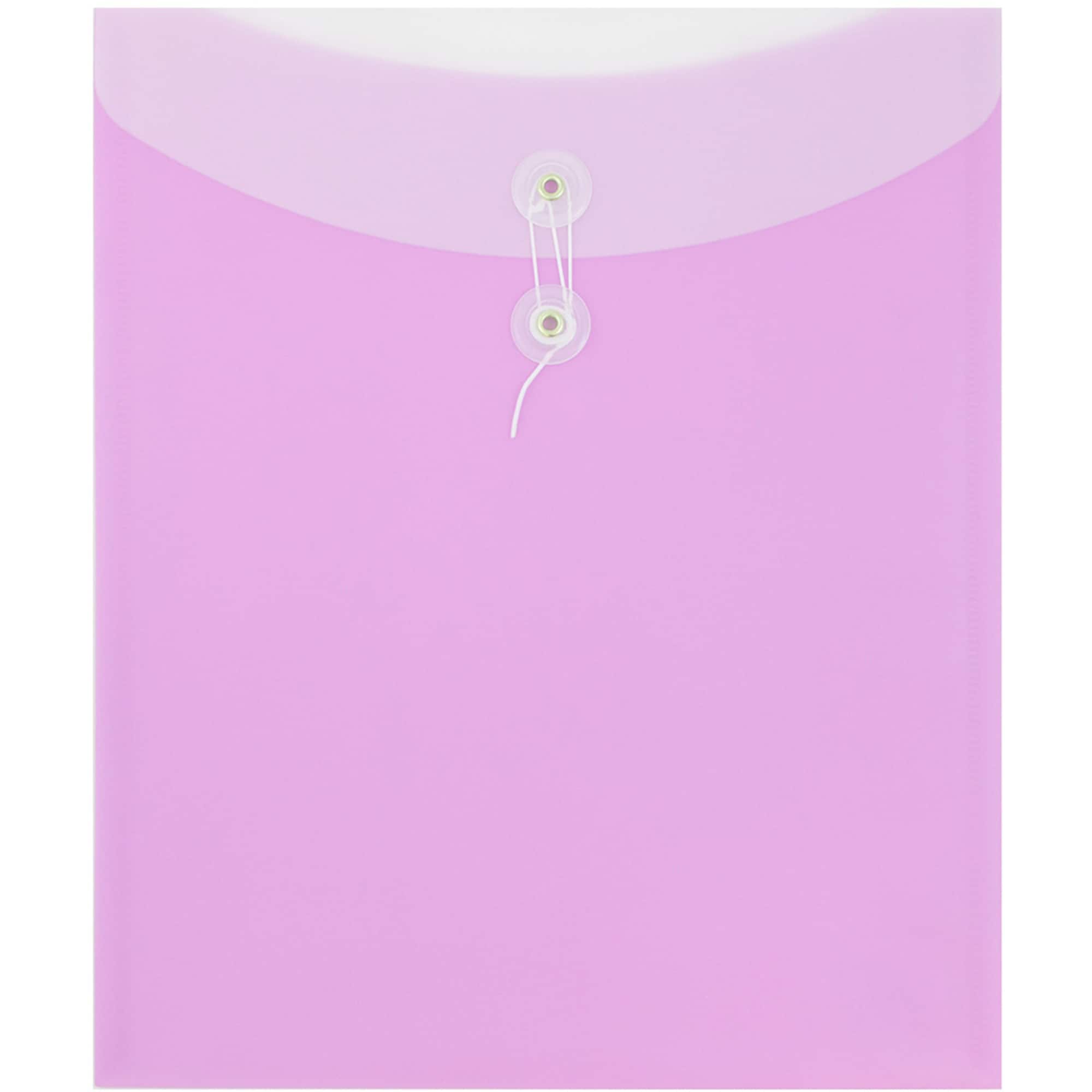 JAM Paper 9.75" x 12" Two-Tone Lilac Purple Plastic Button & String Tie Closure Envelopes, 12ct.